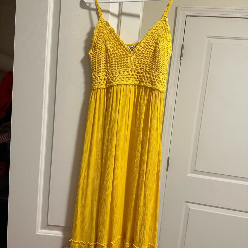 Yellow Crochet Sundress